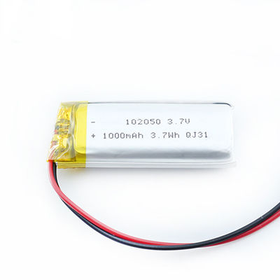 Baterai Polimer Lithium Tipis Fleksibel Kustom 102050 3.7wh