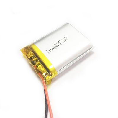 Tidak Ada Kebocoran Baterai Polimer Li 103040 1200mAh 3,7 V Untuk Perangkat Digital