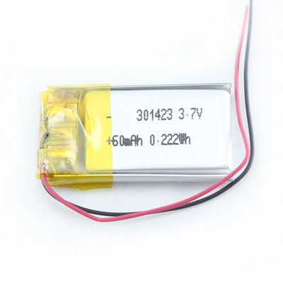 Baterai Lipo 301423 3.7v 60mah Untuk Pencahayaan Headset Bluetooth