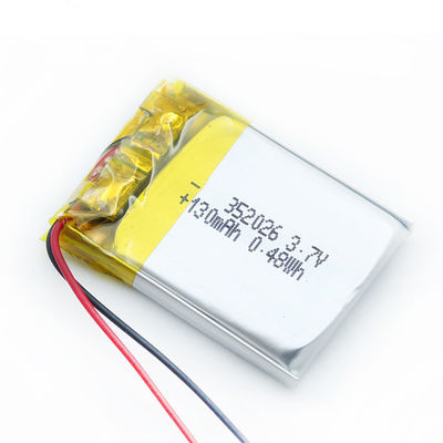 130mAh 352026 Baterai Lipo Polymer CE SGS Electric Watch Battery