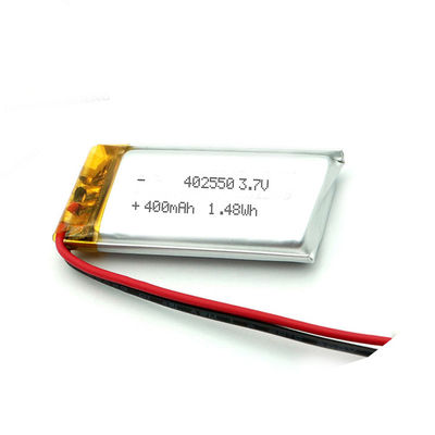 402550 Baterai Lithium Polymer Datar Isi Ulang Elektronik Konsumen 3.7V 400mah