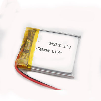 ROHS 502530 300mAh Baterai Lithium Lipo Baterai Mainan Elektronik Dengan PCB