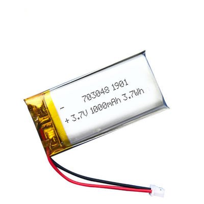 MSDS 703049 1000mah Li Ion Nmc Baterai Siklus Panjang Tebal 7.0mm